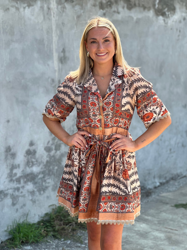 Peaceful Feelings Printed Mini Dress