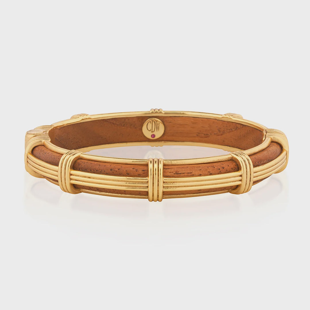 Capucine De Wulf Gaia Petite Hinged Bangle, S/M - Teak