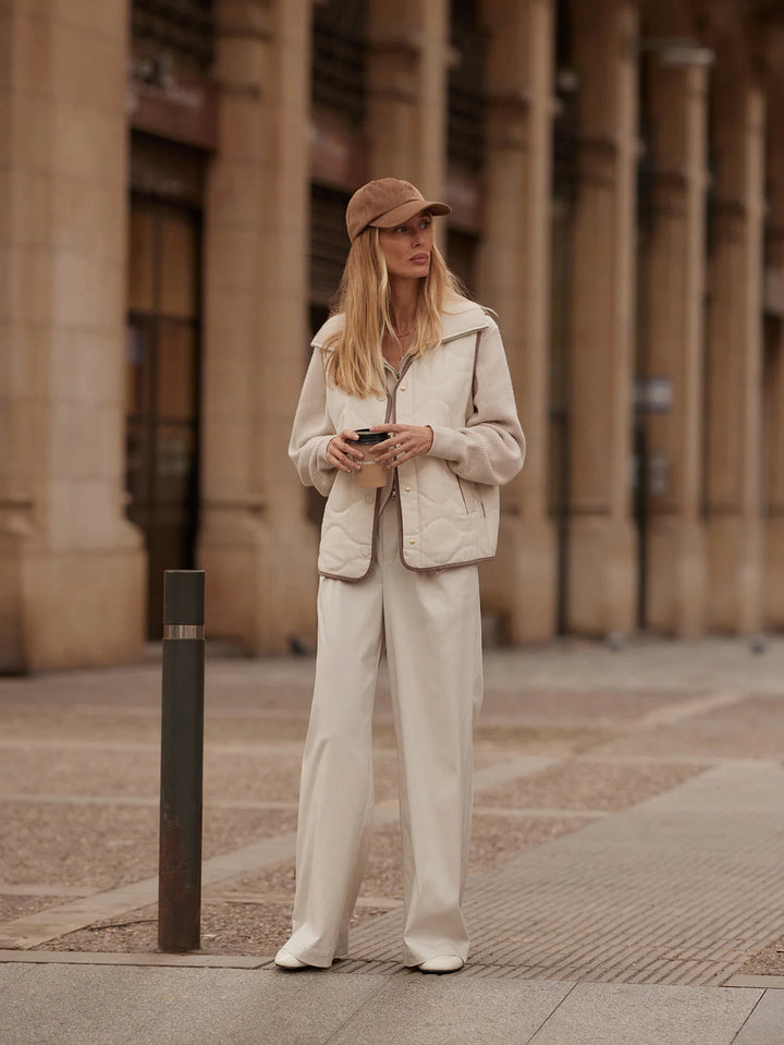 Varley Lori Reversible Gilet in Ash Taupe/ Birch