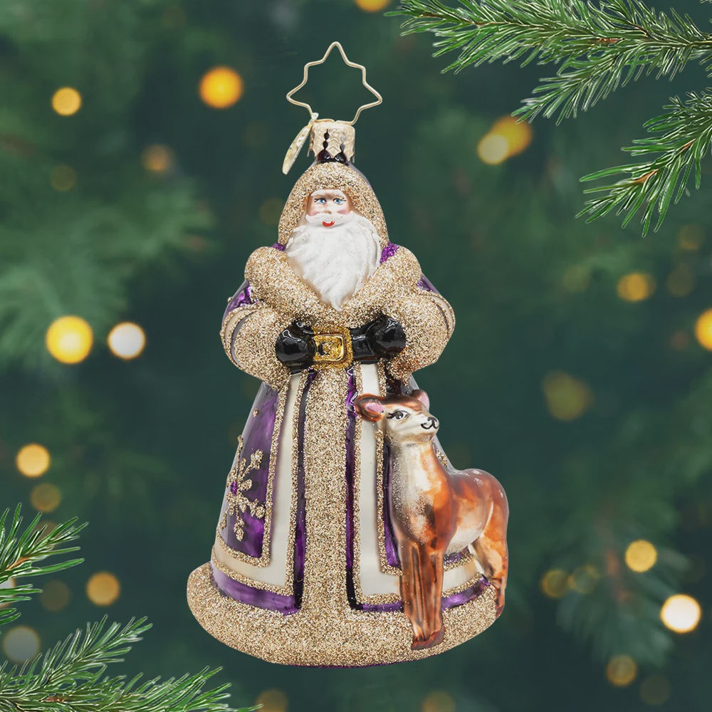 Christopher Radko Woodland Wonder Santa Ornament
