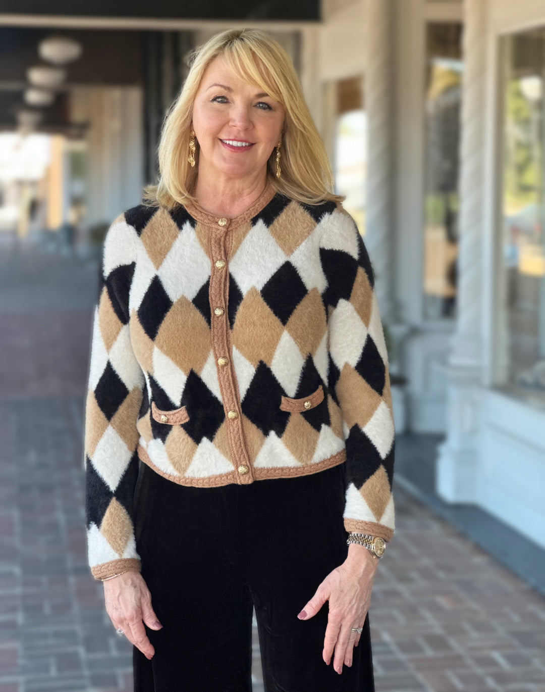 Tyler Boe Archie Cardigan in Iced Coffee