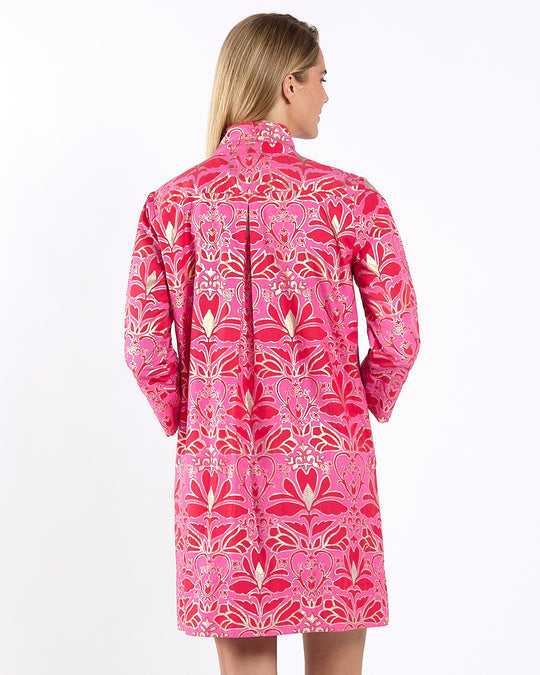 Jude Connally Helen Dress Cotton Voile in Imperial Garden Peony Gold