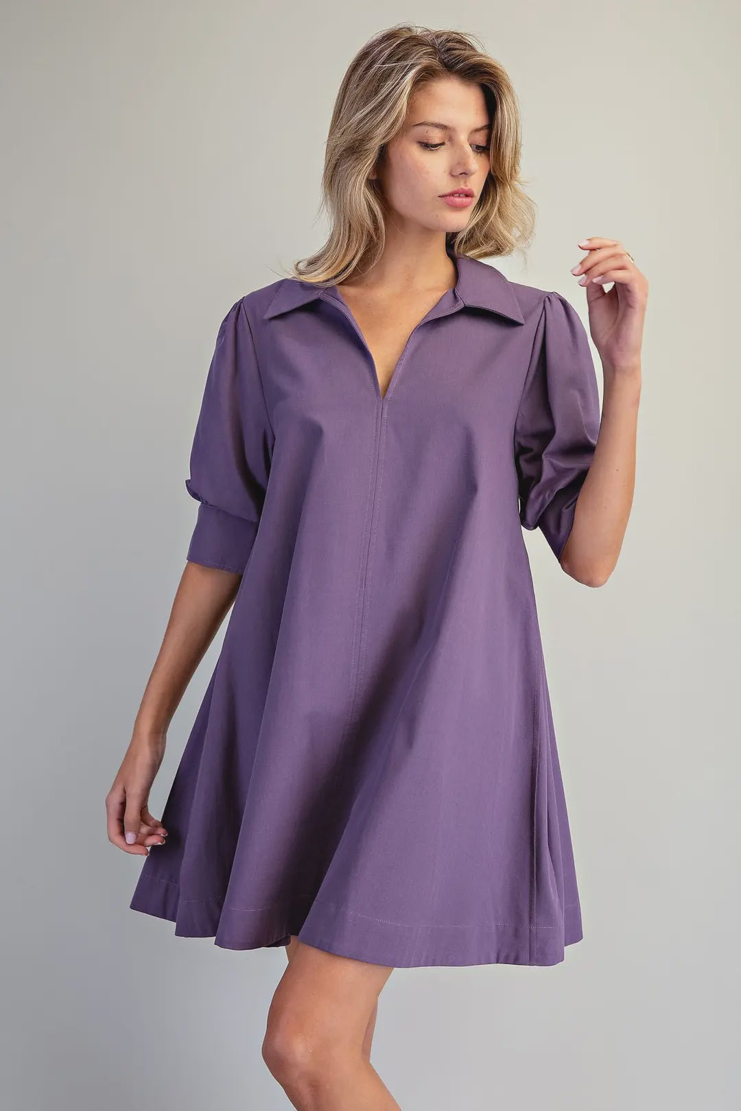 On The Go Mini Dress in Plum Slate