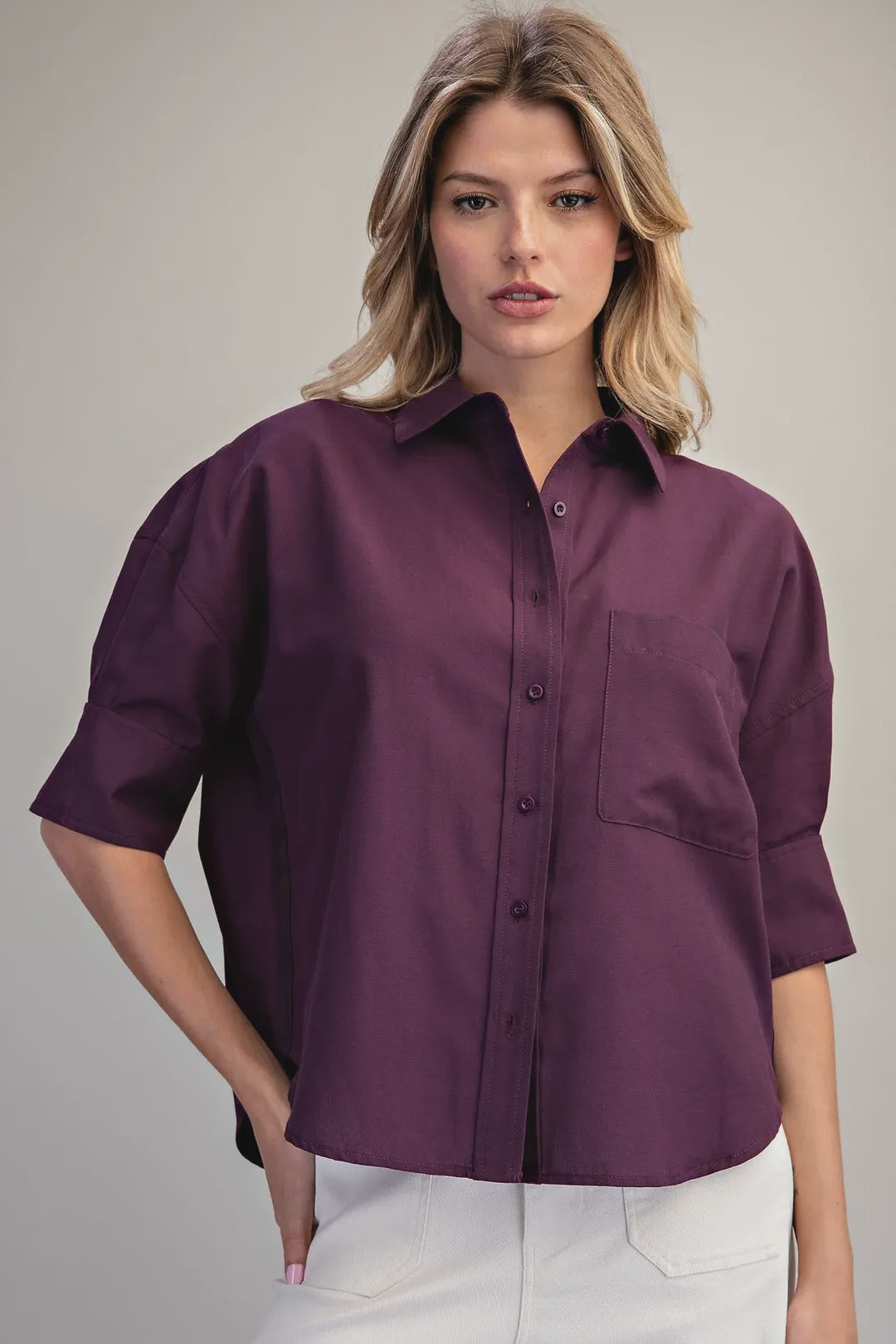 Classic Choice Top in Deep Fig