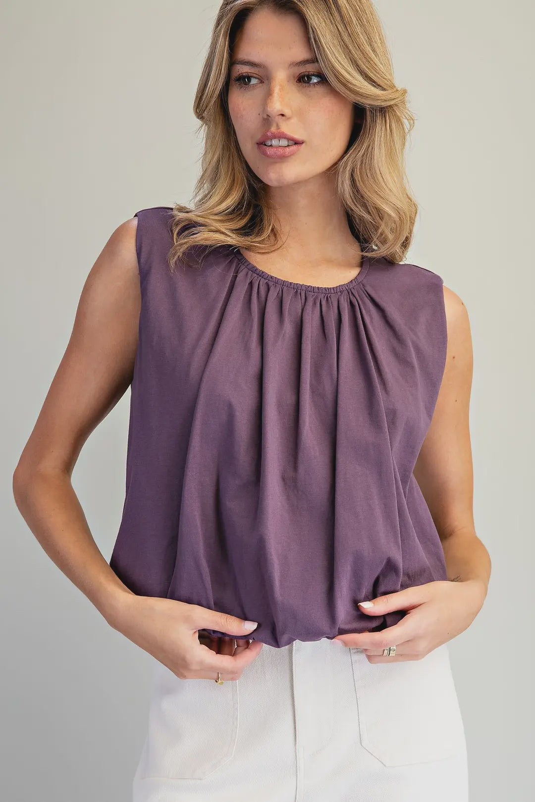 More Than Words Plum Sleeveless Top