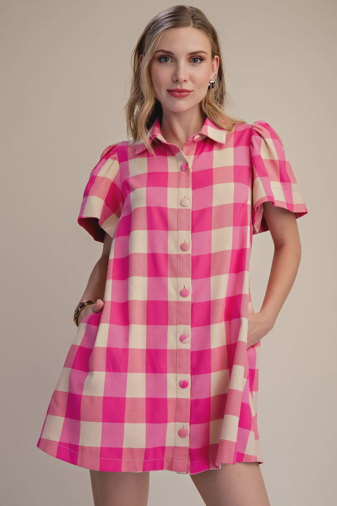 In All The Best Ways Red Gingham Mini Dress