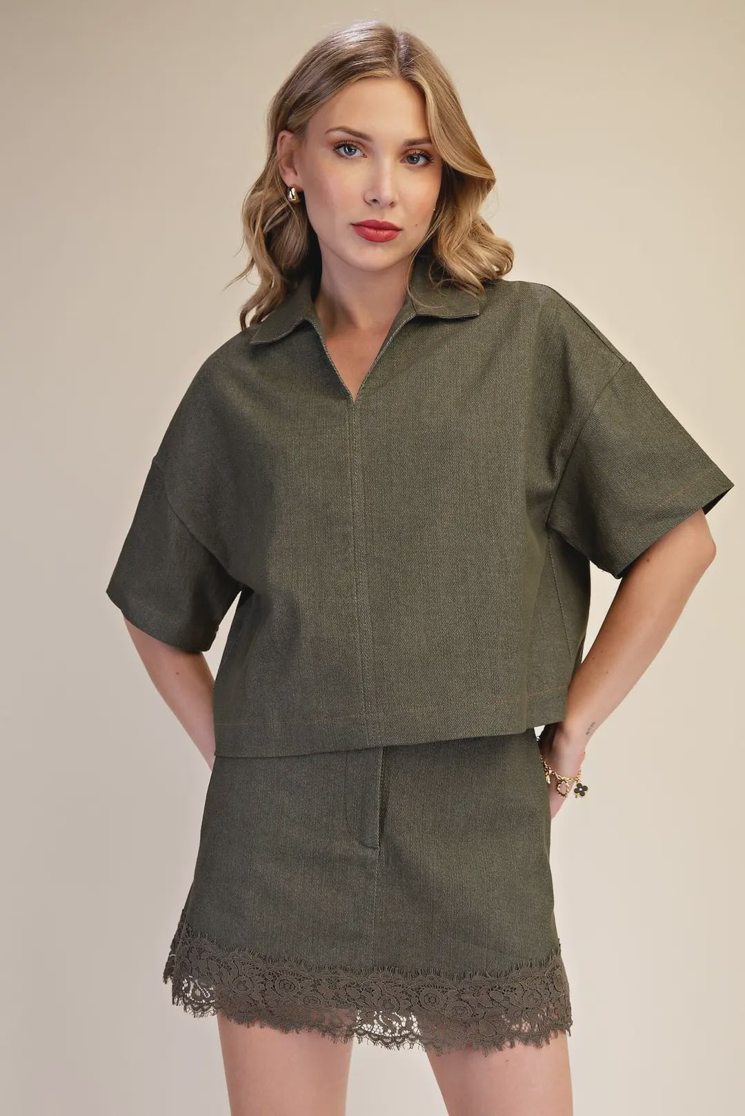 Nothing But High Hopes Top in Olive Green