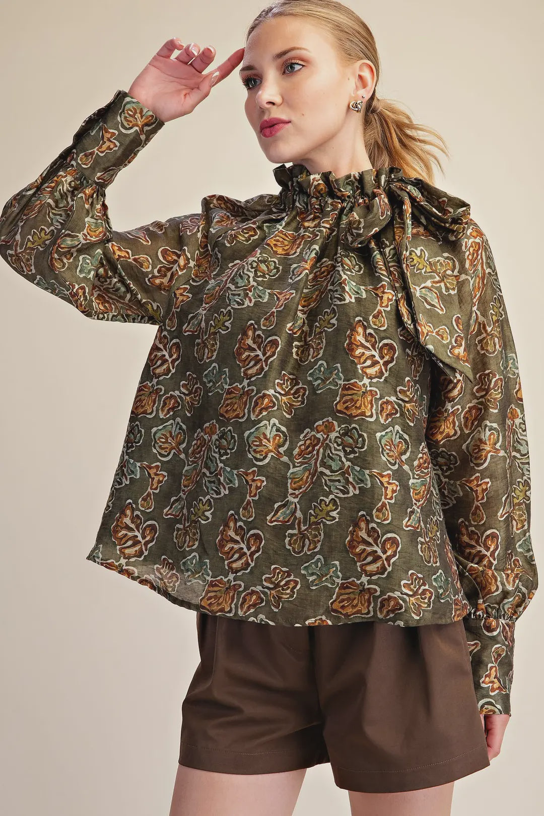 Straight To It Olive Green Top