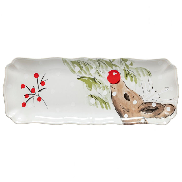 CASAFINA RECT. TRAY 18'' DEER FRIENDS