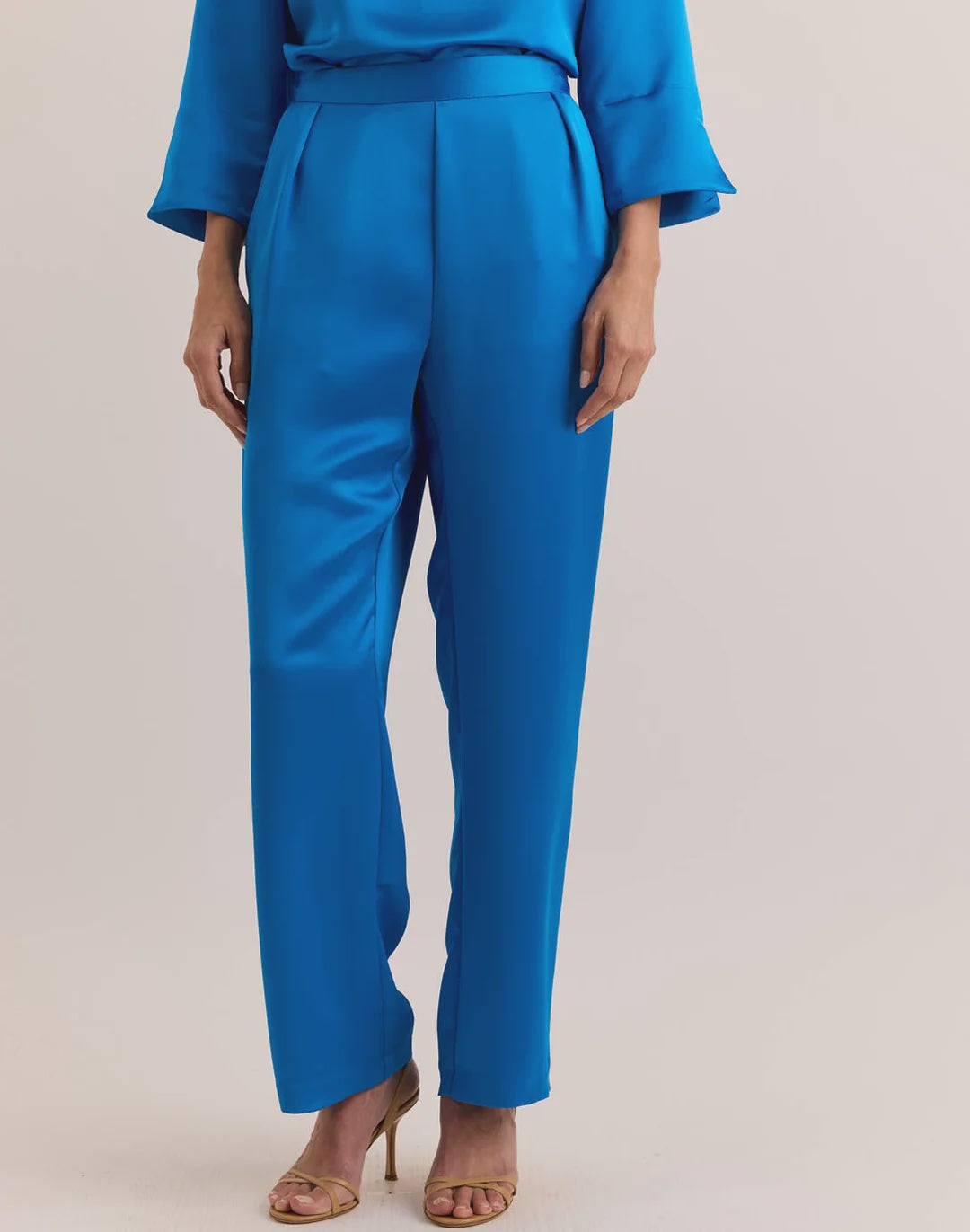 Hinson Wu Hostess Liquid Satin Pant in Ocean Blue