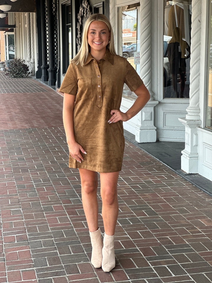 Z Supply Sydney Suede Mini Dress in Coconut