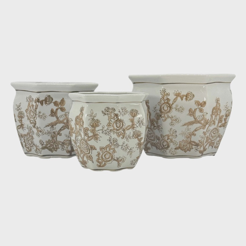 Ceramic Chinoiserie Brown & White