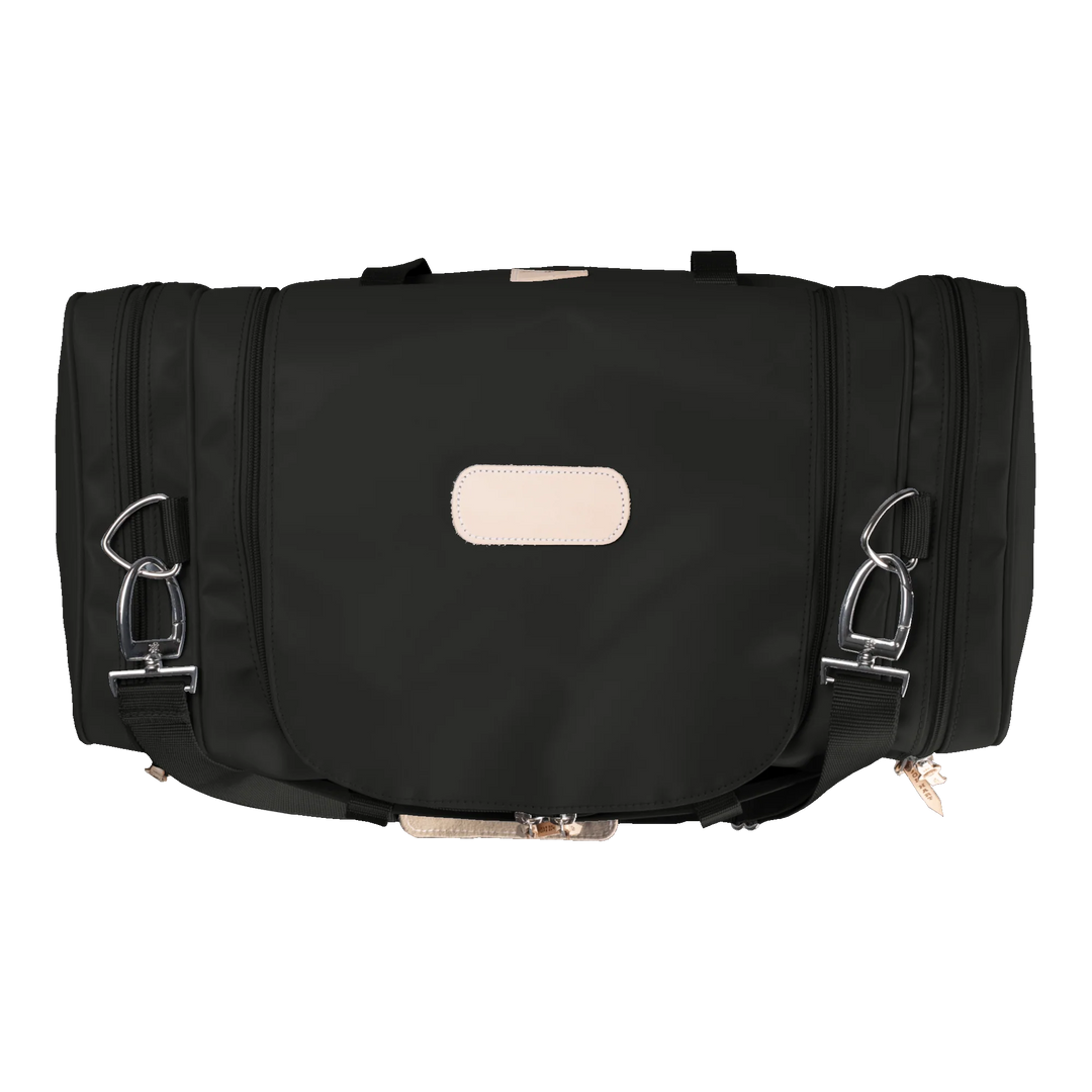 Jon Hart Large Square Duffel in Black Coated Canvas