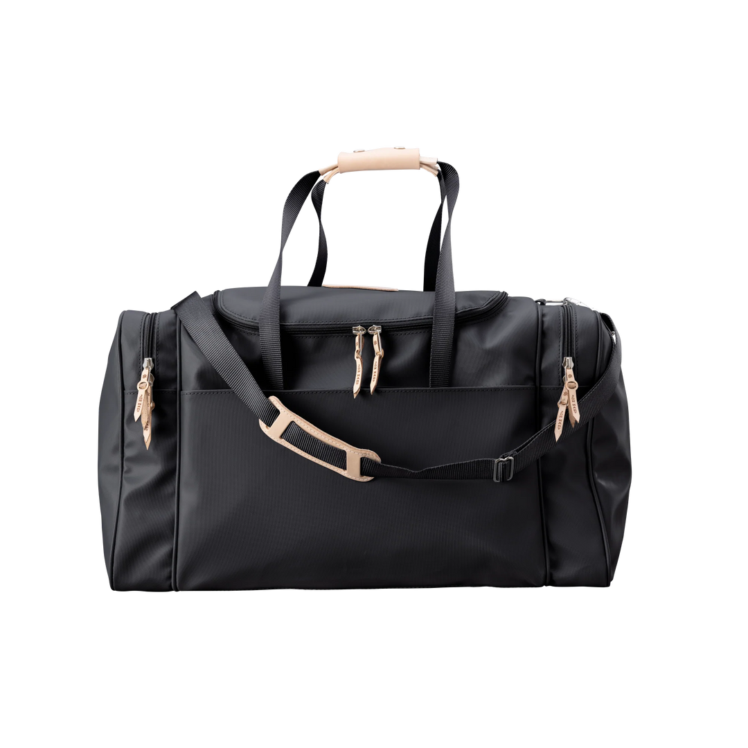 Jon Hart Large Square Duffel in Black Coated Canvas