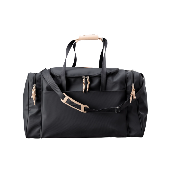 Jon Hart Large Square Duffel in Black Coated Canvas