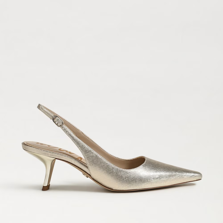 Sam Edelman Bianka Slingback Pump in Gold Leaf Faux Leather