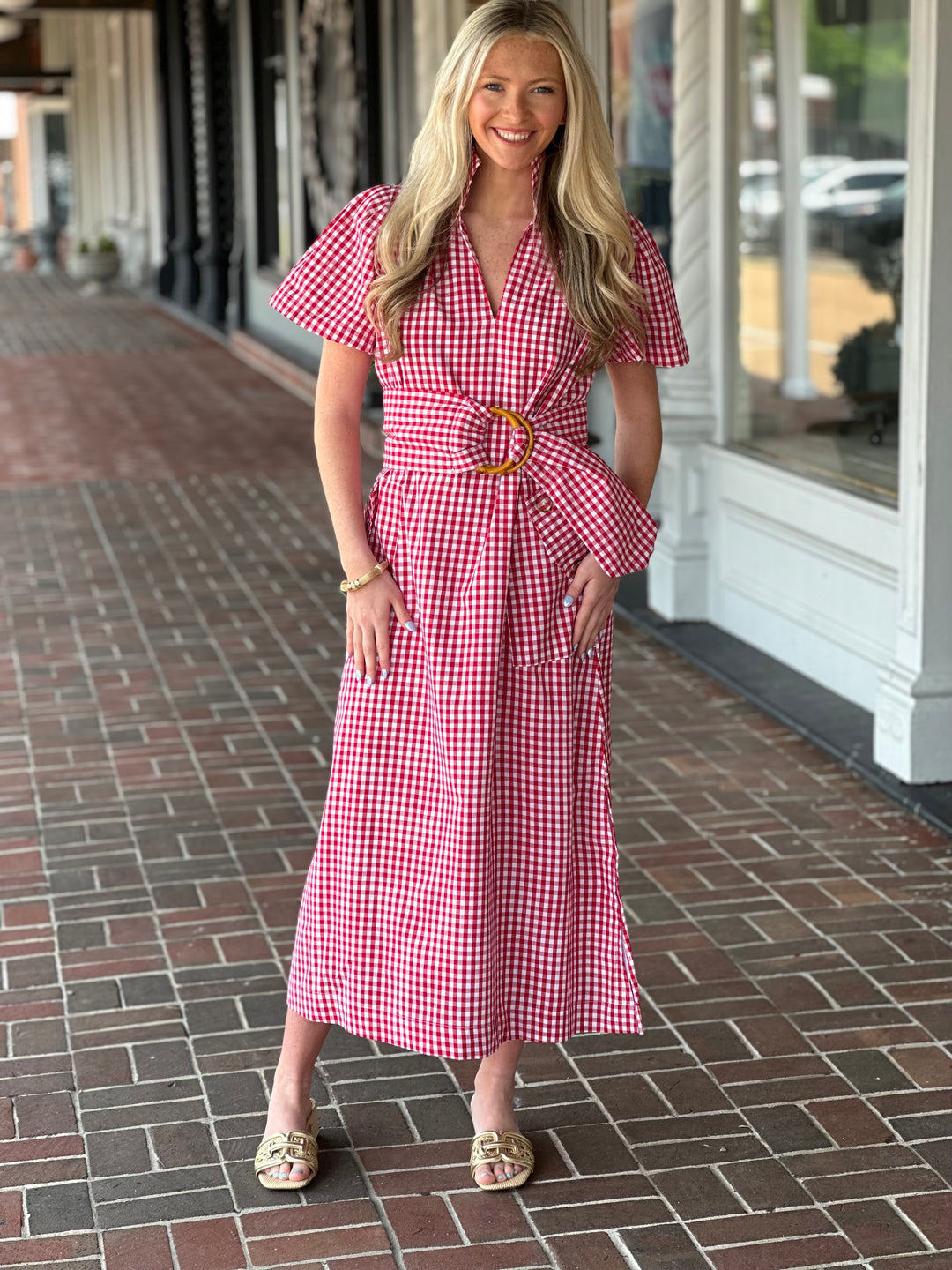 Holly Shae Gretchen Dress in Red Gingham