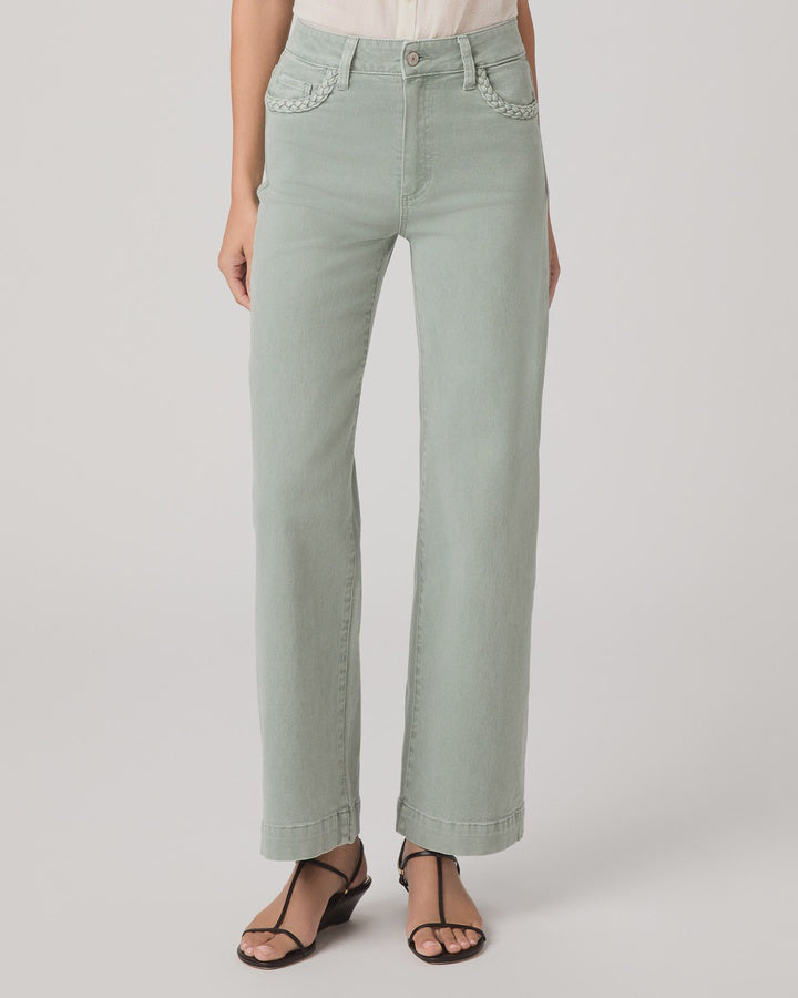 Paige Anessa 31" Wide Leg Jean in Vintage Seaglass