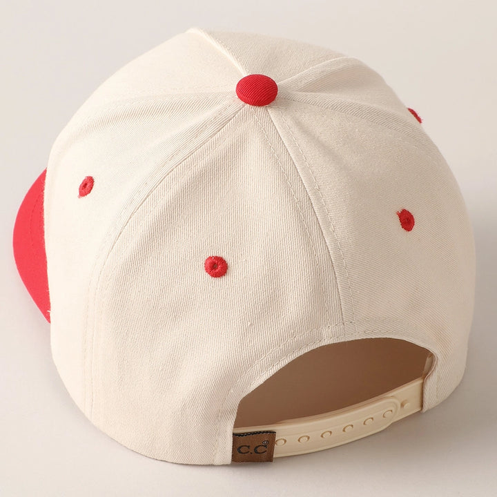 Merry Text Embroidery Canvas Baseball Cap