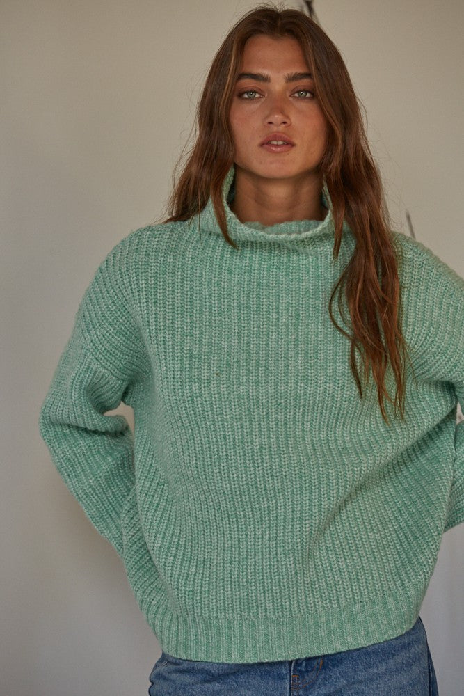 Livin' Life Sweater in Seafoam