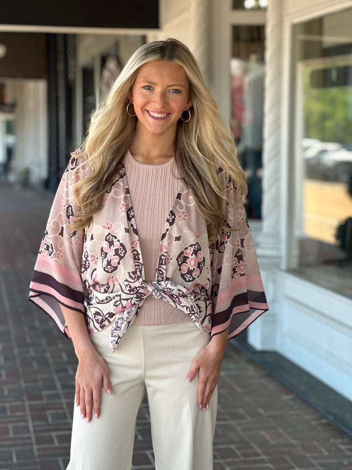 Lysse Mona Convertible Kaftan Top in Azulejo