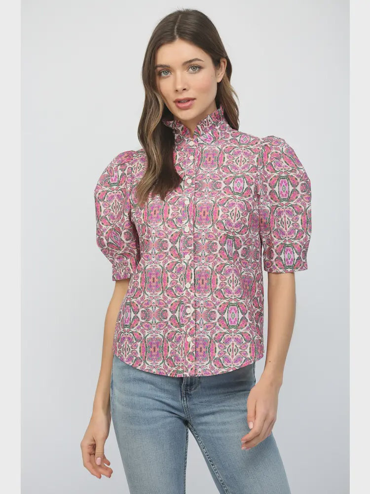 See You Soon Pink Floral Top