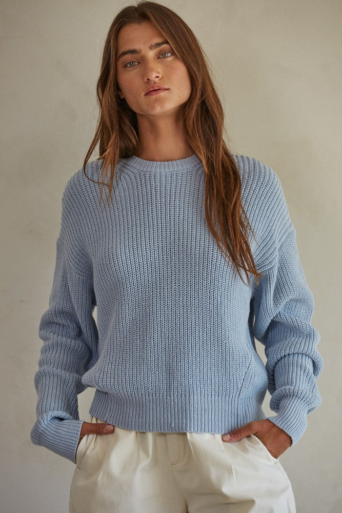 Just A Thought Sweater in Light Blue