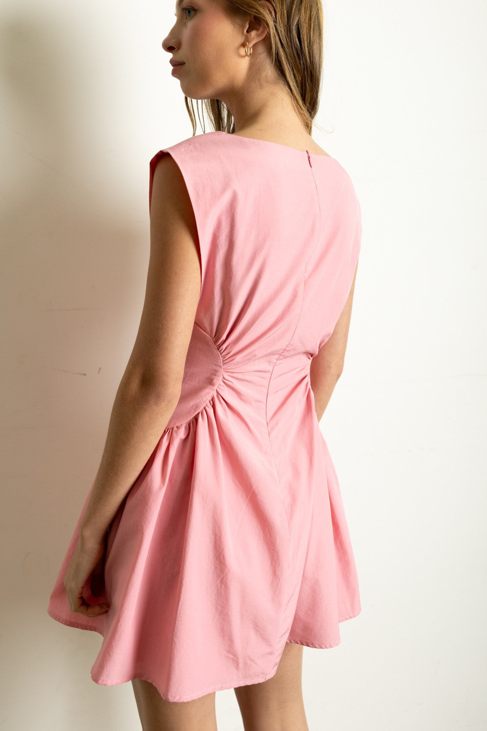 Turning Pages Cap Sleeve Mini Dress in Pink