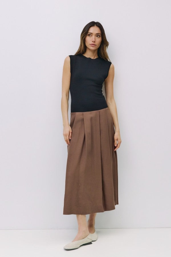 The Cairo Dress in Brown Black
