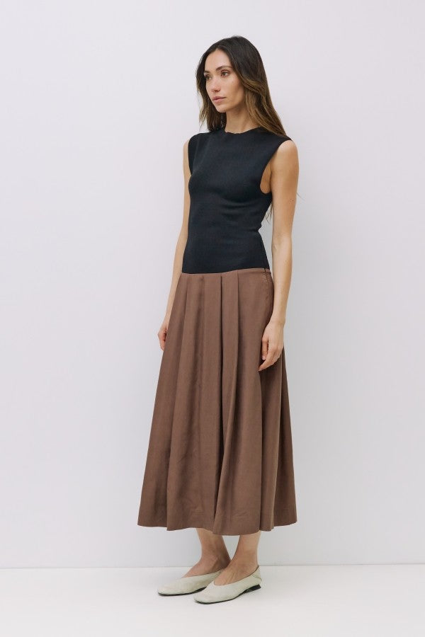 The Cairo Dress in Brown Black