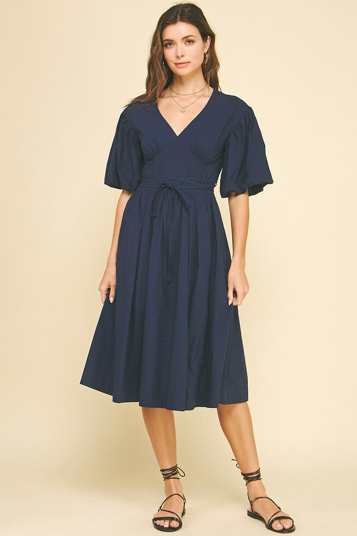 Midnight Hour Dark Navy Midi Dress