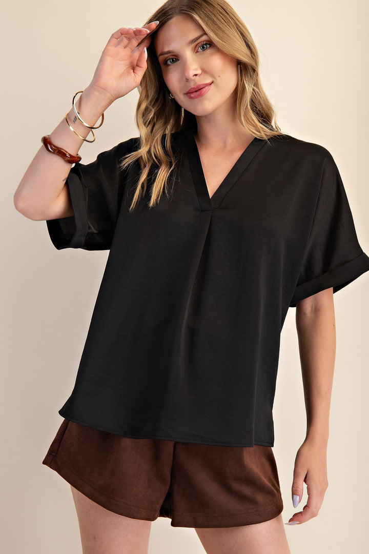 Take Me Places Top in Black