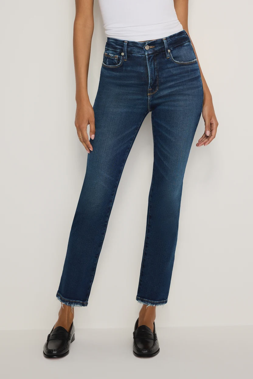 Good American Good Legs Straight Jeans in Indigo