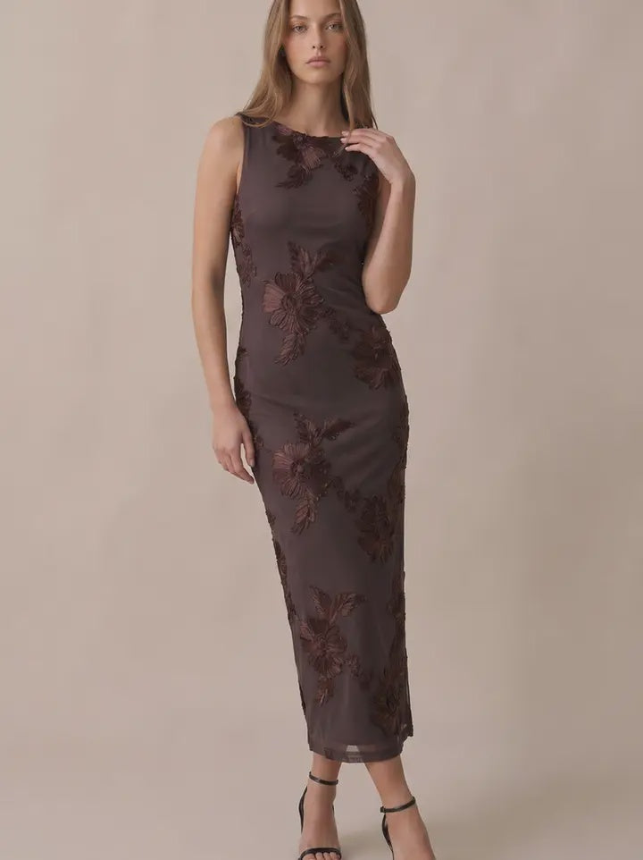 Dream All Day Brown Midi Dress