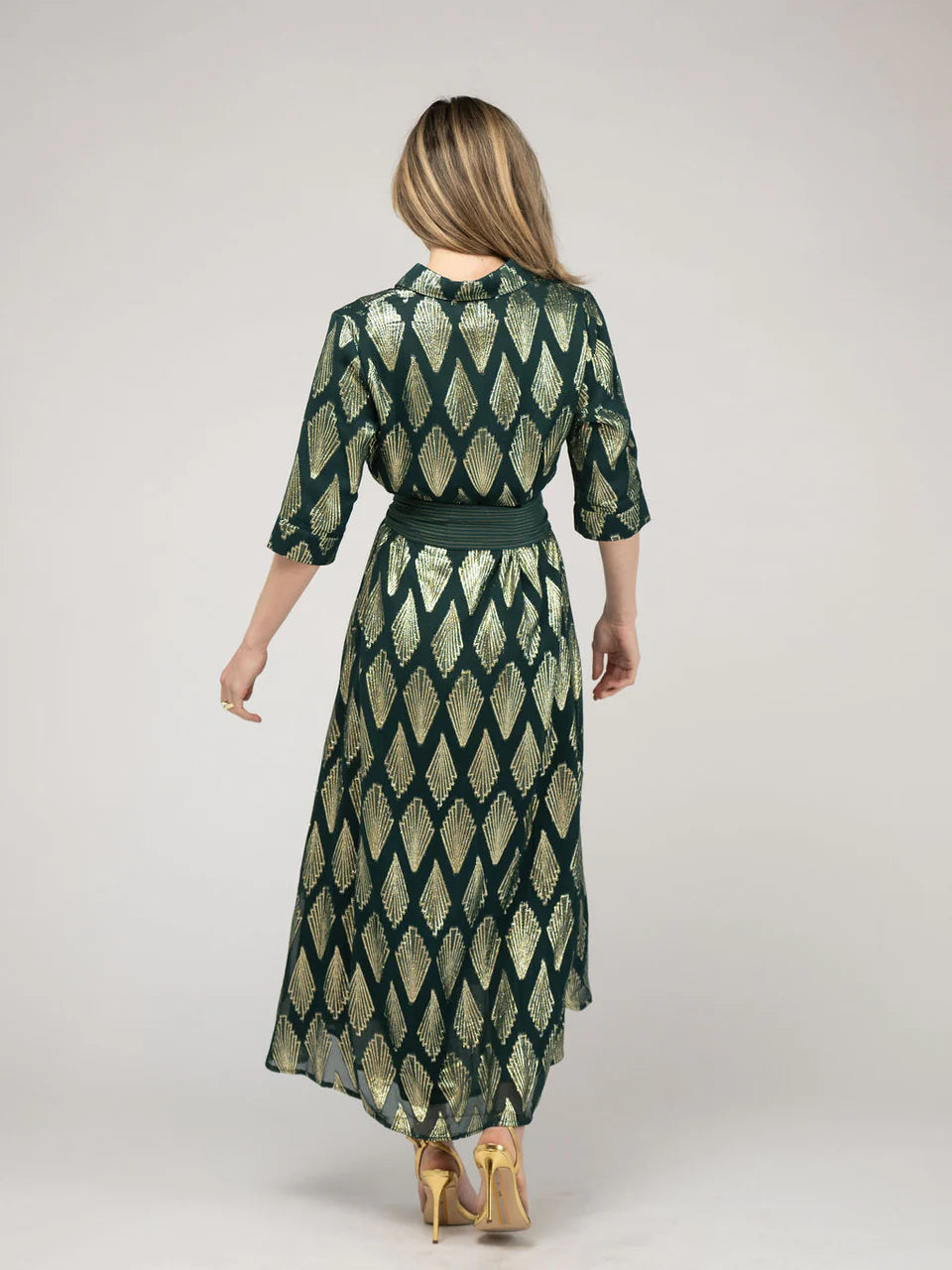 The Eloise Dress in Emerald Deco