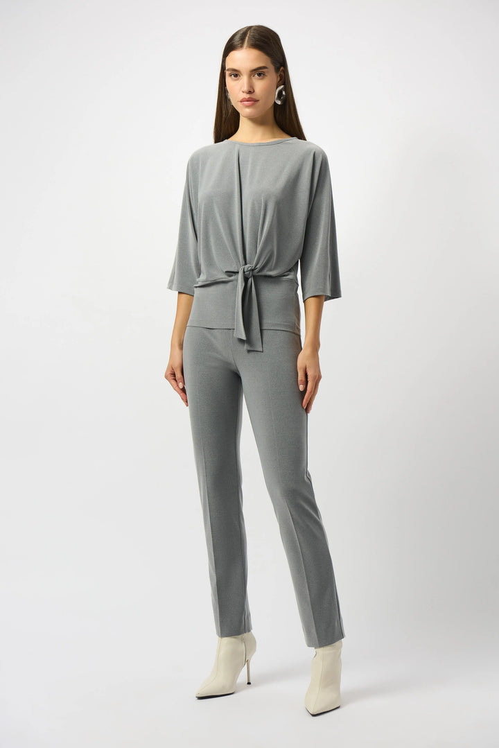 Joseph Ribkoff Slim Formal Trousers in Grey Melagne