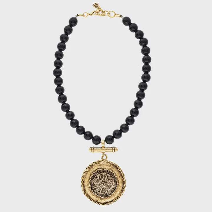 Black Beaded Bowen Necklace
