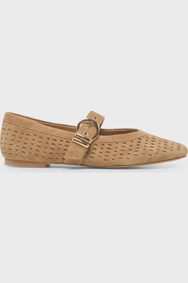 Dolce Vita Mikela Ballet Flats Light Brown Perforated Suede