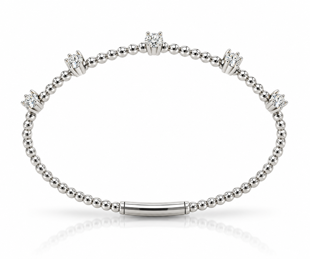 Heera Moti Two-Tone 5 Diamond Bracelet