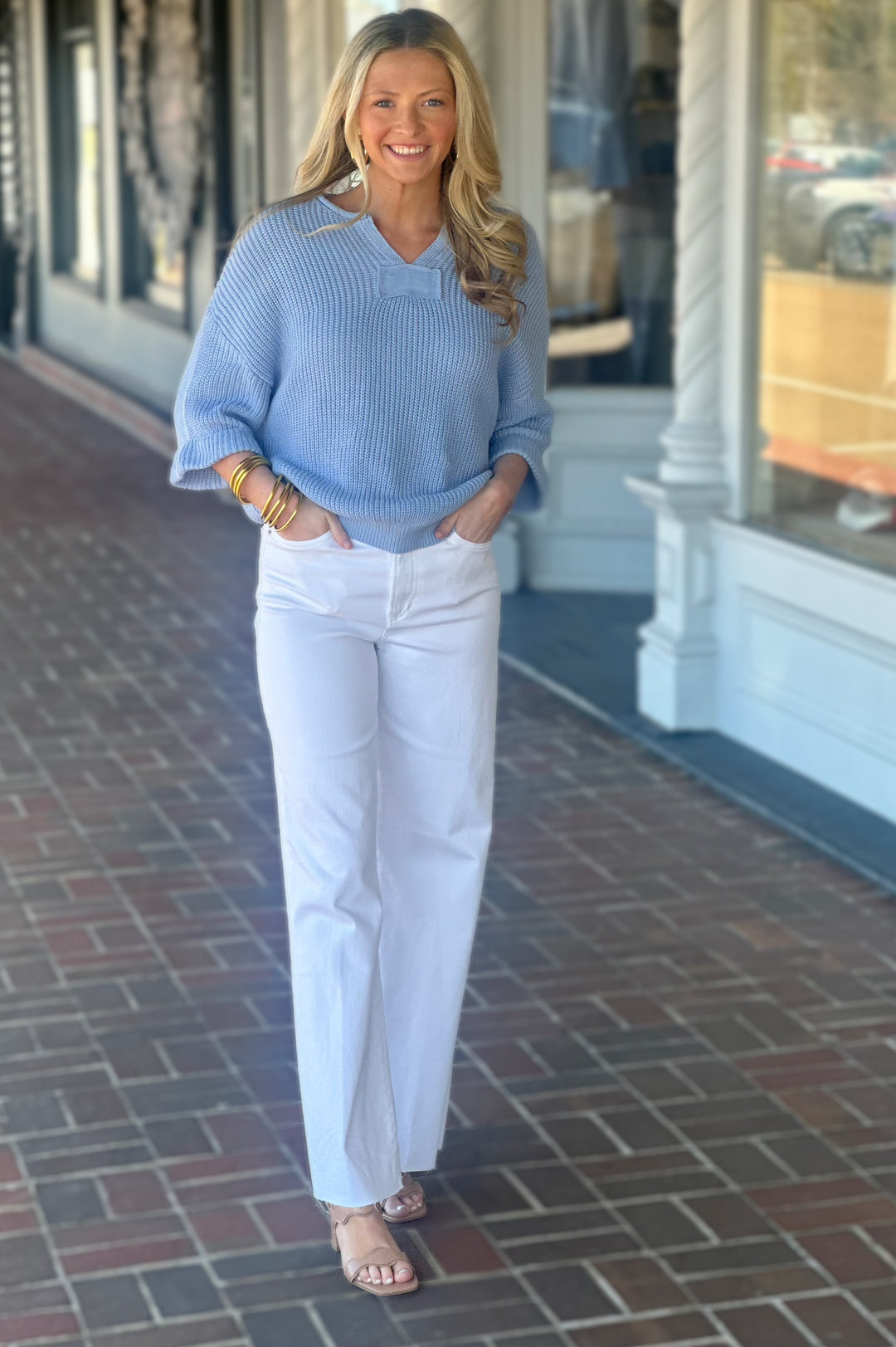 Simply The Vibe Sweater in Periwinkle Blue