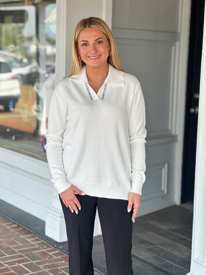 Nikky Apparels V-Neck Sweater in White
