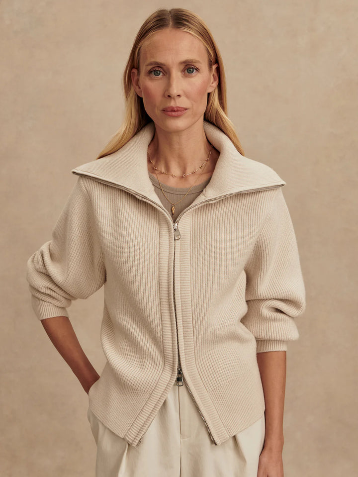 Varley Enrico Knit Jacket in Silver Birch