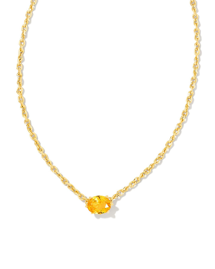 Kendra Scott Cailin Gold Pendant Necklace in Golden Yellow Crystal