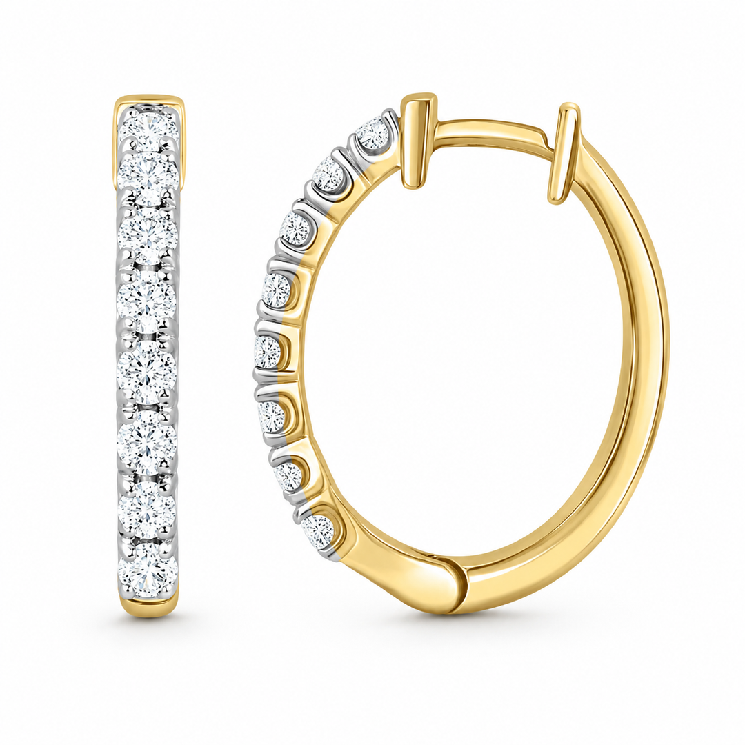 Heera Moti Gold Flower Diamond Earring