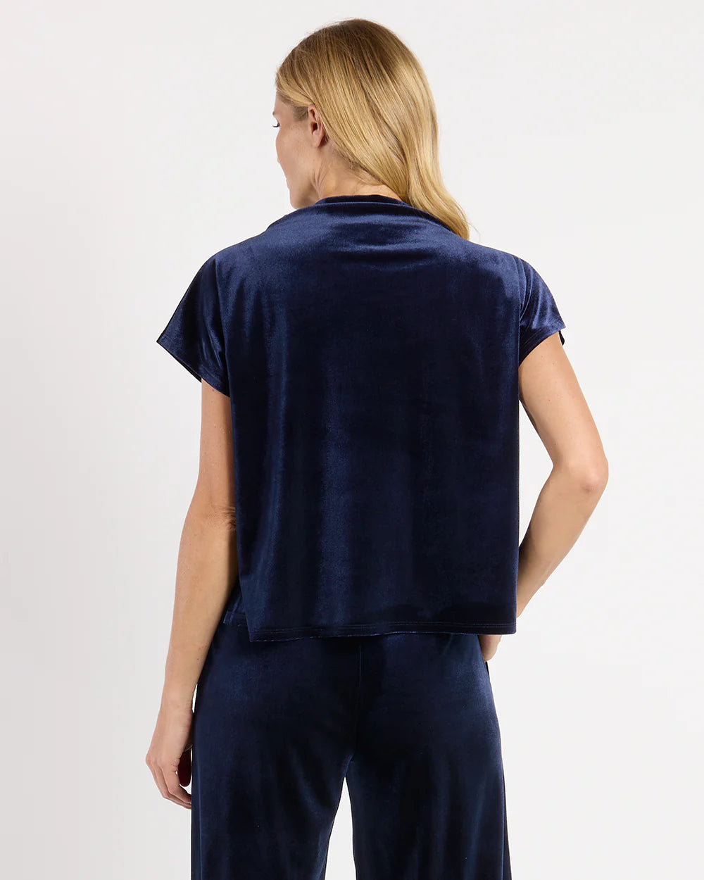 Jude Connally Tillie Top Stretch Velvet in Navy