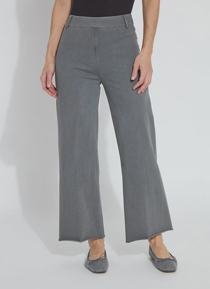 Lysse Erin Hi Waist Wide Leg Denim In Antique Wash Charcoal