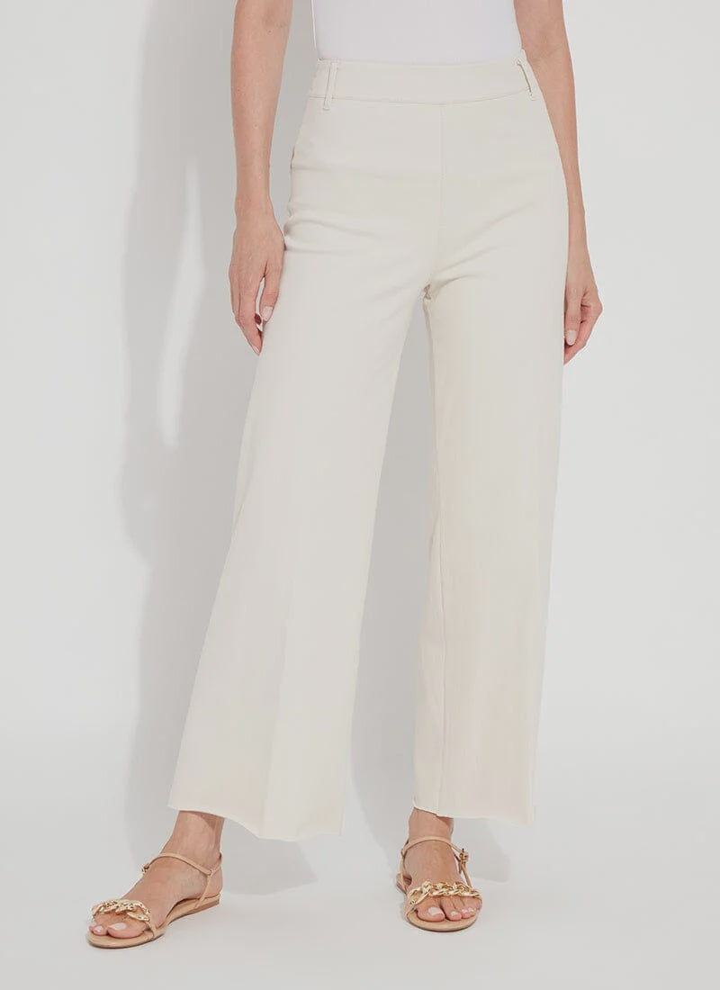 Lysse Erin Hi Waist Wide Leg Ponte Pant in Oat