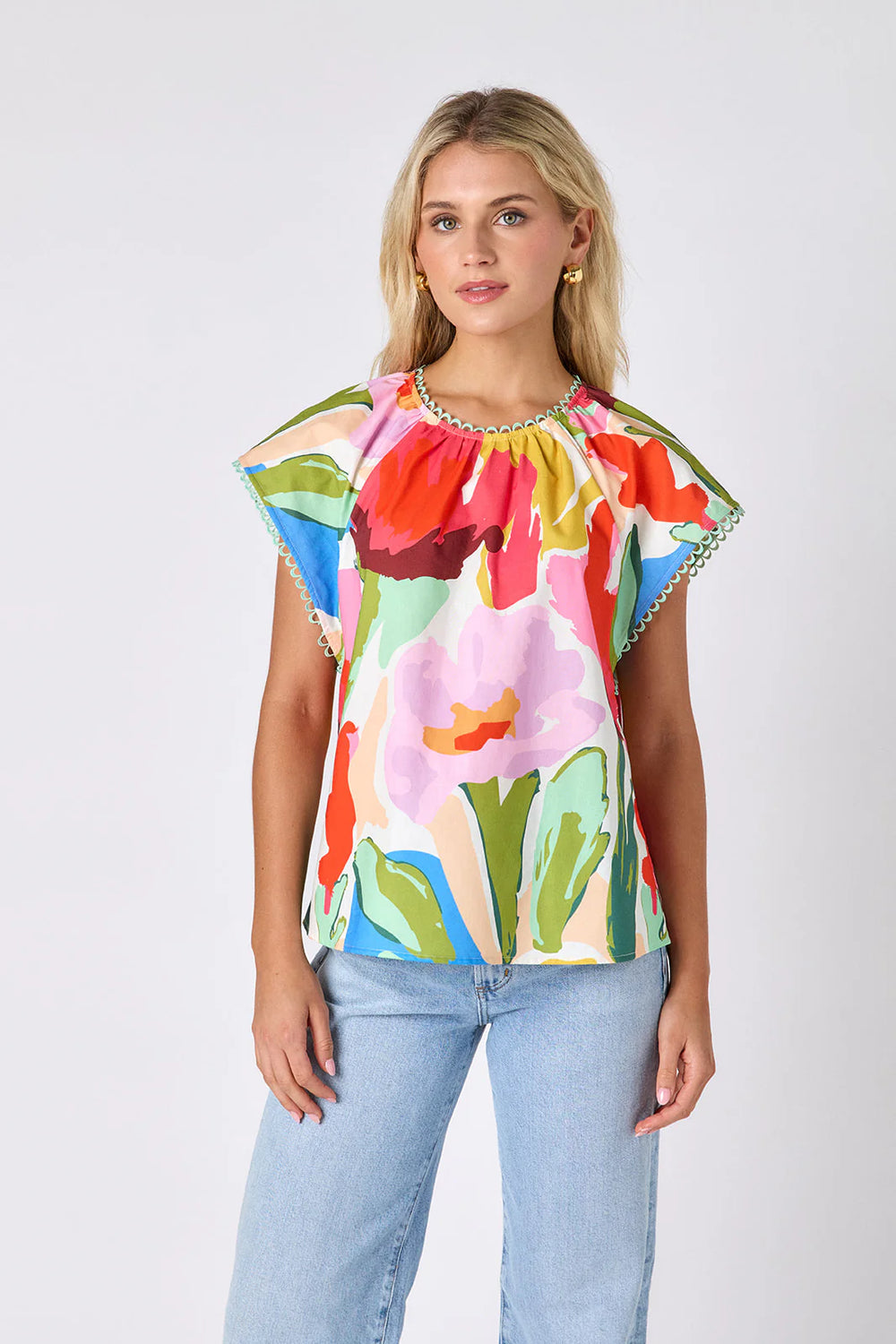 Crosby Bess Top in Painted Petals