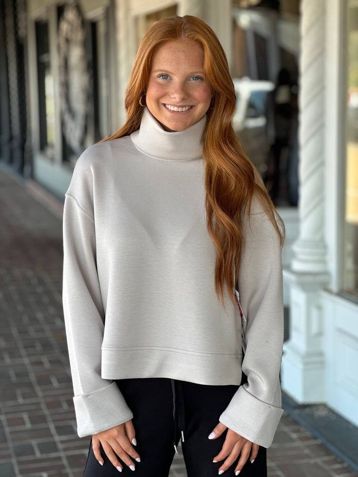 SPANX Turtleneck Top in French Grey