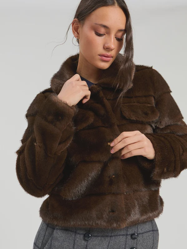 Vilagallo Brown Fur Jacket